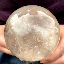 4.66LB TOP Natural smoky Quartz ball hand carved Crystal Sphere reiki Healing picture