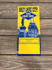 Salt Lake City Gray Line Tours Brochure Vintage Ephemera Utah Tourism Map picture