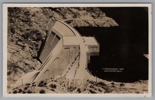 RPPC Air View O'Shaughnessy Dam Hetch Hetchy CA California Real Photo Postcard picture
