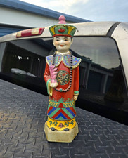 Hand Painted Asian Ceramic Figurine, Floral Pattern, Glossy Multicolor, China picture