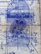1970 Mountain Dew 10oz Vintage Factory Engineering Blueprint Copy Owens-Illinois picture
