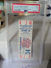 JFK Kennedy 1961 President Inauguration Parade FULL TICKET GRADED PSA VG 3 RARE picture