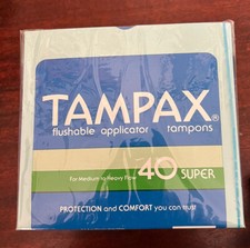 Vintage Tampons Tampax Sealed Movie Prop 70s 80s Advertising 40 Count Super picture