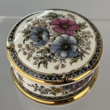Victoriana by Falcon China Staffordshire England Flower Floral Trinket Pill Box picture