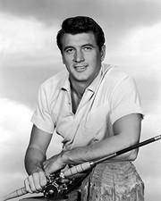 Rock Hudson studio portrait holding fishing rod 11x14 Photo picture
