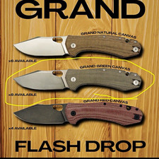 GiantMouse ACE Grand Green Micarta M390 Drop Point Plain Edge Liner Lock picture