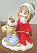 VINTAGE NAPCO NAPCOWARE CERAMIC SANTA BOY and DOG 