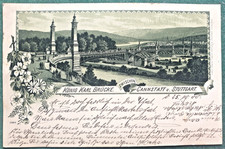 AK Stuttgart Bad Cannstatt 1900 King Karl Bridge Postcard Neckar View picture