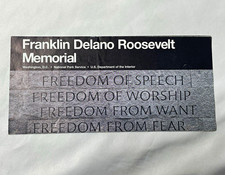 Franklin Delano Roosevelt Memorial Brochure Washington, D.C. 1997 National Park picture