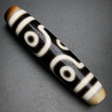 Rare Tibetan Buddhism Agate 6 Eyes Totem Dzi Bead Amulet Necklace Pendant G845 picture