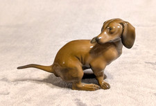 Vintage Rosenthal Germany Porcelain Dachshund Dog Figurine Squatting Himmelstoss picture