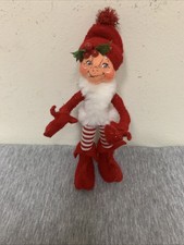 Vintage Annalee 2004 Christmas Pixie Elf Striped Pants 6” picture
