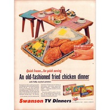 1955 Swanson TV Dinners Original Vintage Print Ad picture