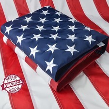 American Flag 2.5x4 ft Heavy Duty Outdoor 210D Embroidered Stars Sewn Stripes picture