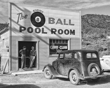 Eight Ball Pool Room Vintage 8x10 Photo Print 8 Ball Pool Hall Billiards 1940s picture