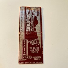 Seaview Cafe Galveston TX Vintage Matchbook Cover 4MB112-2 picture