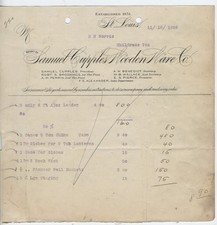 1898 BILLHEAD ST LOUIS MISSOURI SAMUEL CUPPLES WOODEN WARE CO picture