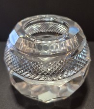 VINTAGE Victorian Thomas Webb Cut Crystal Globe Match Striker Holder Heavy Glass picture