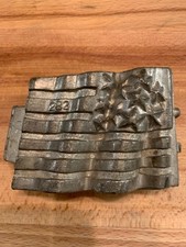 Antique KRAUSS United States Flag # 282 Pewter Patriotic Ice Cream Mould USA picture