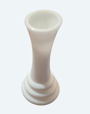 Vintage Randall Milk Glass Ribbed Bud Vase Coiled Design 6 Inches Tall picture