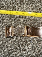 Older Leather 40 Inch  Boy Scout Belt With 2 part Buckle picture