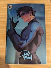 Nightwing # 140 Dan Mora Signed VIRGIN FOIL VARIANT reprint of #105 w/ COA picture