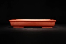 13.3in Chinese Yixing Natural Zisha Shallow Planter, Collectible Handmade Bonsai picture