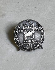 Vintage 1993 Kamloops BC 13th World Fly Fishing Championship Pin Hat Lapel picture