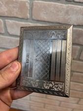 Vintage 1930s Art Deco Evans Nickel-Plated Brass Cigarette Case Holder Engraved  picture
