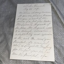1893 Letter From Chester VT - Hugh Henry Civil War Lieutenant Vermont Volunteers picture