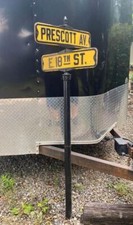 Vintage Double Sided Street Sign Prescott Av E 18th St picture