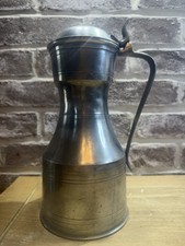Rare Antique 18thCentury WineClaret London Pewter English Pint Flagon Tippet Hen picture