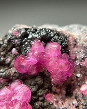 FANTASTIC HOT PINK COBALTOAN CALCITE WITH HETEROGENITE FROM KOLWEZI MINE, DRC picture