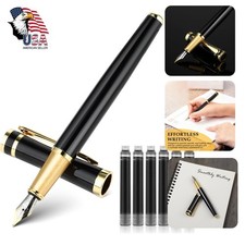 TIESOME Metal Fountain Pen Set 0.5mm Fine Nib Black Ink picture