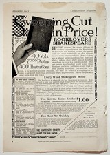 1913 Cosmopolitan Magazine Booklovers Shakespeare Ad Vintage Ephemera picture