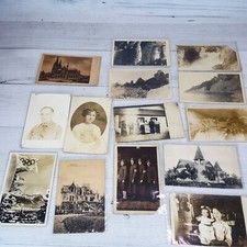 Antique RRPC Postcard LOT 14pc Scenic People Soldiers Church Cavern Olympics picture