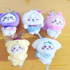 Chiikawa Usagi Hachiware Furuhonya Momonga Head Covering Keychain Plush Doll NEW picture
