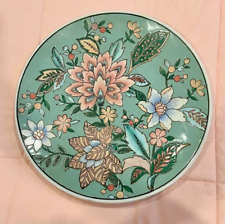Vintage Macau Porcelain Decorative Plate Floral Hand Painted Blossom Pink 13” picture