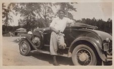 Vintage 1930 Man automobile Port Kent New York - Original Photo picture
