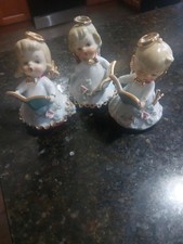Geo Z Lefton Naughty Choir Angels-Set of 3-Sling Shot-Hiding Book-Puppy picture