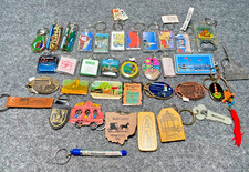 Vintage Travel Souvenir Novelty Keychain Lot USA States Cities Tourist Americana picture