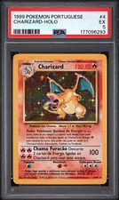 1999 Pokemon PORTUGUESE Unlimited Base Set Charizard Holo 4/102 PSA 5 EX picture