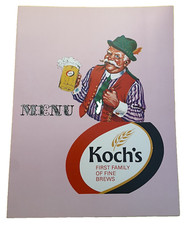 Koch's Beer Menu Sheet - Dunkirk, NY 1960s picture