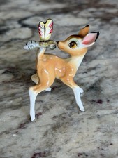 WALT DISNEY PRODUCTIONS BAMBI & BUTTERFLY JAPAN 1940-50's HANDPAINTED PORCELAIN  picture