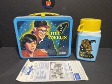 Unused 1981 Mr Merlin Lunchbox with Thermos Vintage High Grade 🤩 picture