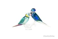 Swarovski (5577124) Jungle Beats Parakeet Couple Fife & Fifer Crystal Figurine picture