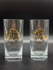 Vintage SKODA 1905 Advertising Glasses – Set of 2, Classic Car / Veteran Logo picture