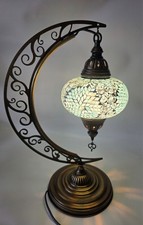 Turkish Mosaic Moon Lamp – Handmade Crescent Moon Table Lamp picture