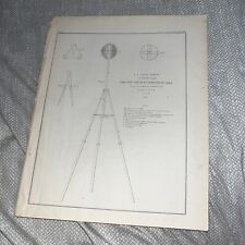 1855 US Coast Survey Lithograph: Gas-Pipe Tripod with Revolving Ball picture
