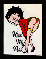 BETTY BOOP STICKER “KISS MY ASS” 3 3/4”￼ 5 1/4” SUPER HOT SEXY BETTY BOOP picture